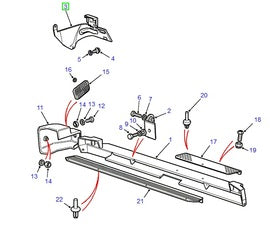 Patte de fixation pare-chocs arrière droit - ANR3025 - Land Rover Discovery 1