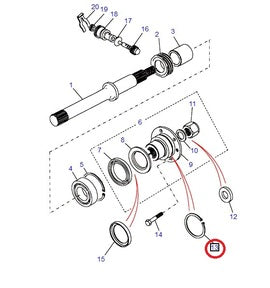 Circlip de maintien des brides de sortie boite de transfert LT230 - 571682 - Land Rover Range Rover Classic