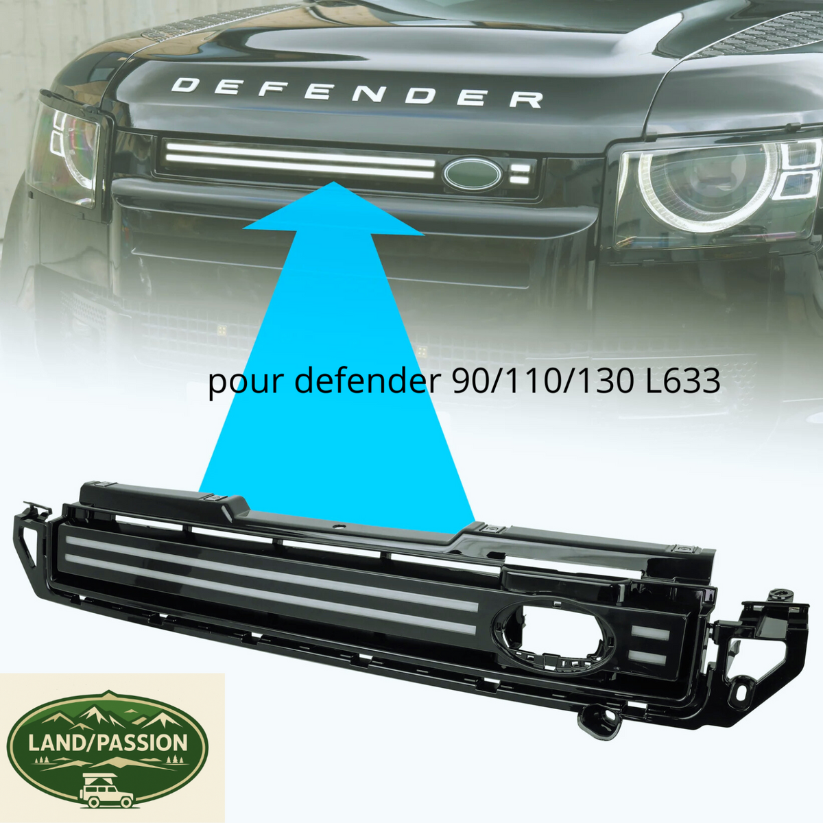 calendre grille avant LED pour Land Rover Defender L663 - Bande LED