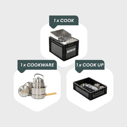 BOXIO COOK Max + Set de cuisine de camping