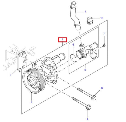 Pompe à eau 2.4 TD4 Land Rover Puma avec connecteur