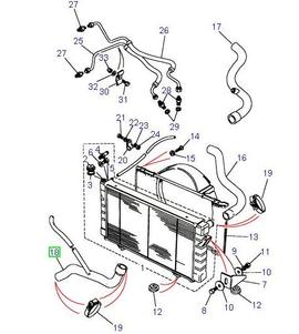 Durite inférieure de radiateur - NTC7297 - Land Rover Discovery 1