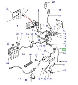 Levier coudé tringlerie serrure d porte - DZA1435L - Land Rover Discovery 1