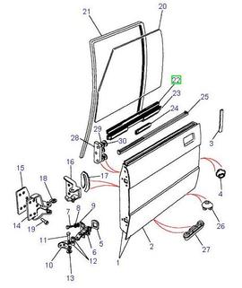 Joint caoutchouc fixation vitre avant - ALR8990 - Land Rover Discovery 1