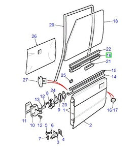 Coulisse de vitre porte avant - ALR6482 - Land Rover Discovery 1