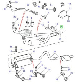 Descente d'échappement avec catalyseur V8 EFI - ESR3730 - Land Rover Discovery 1