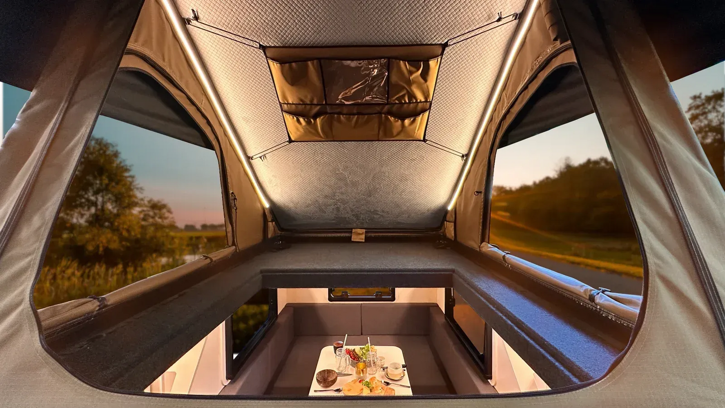 Mini caravane M23 – Avec toit relevable & fonctionnalité off-road