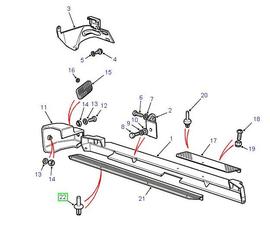 Rivet plastique fixation de carrosserie (5 unités) - 79086ES - Land Rover Discovery 1