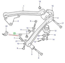 Support bras de suspension arrière gauche - 575616 - Land Rover Range Rover Classic