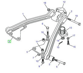 Support bras de suspension arrière droit - 575615 - Land Rover Range Rover Classic